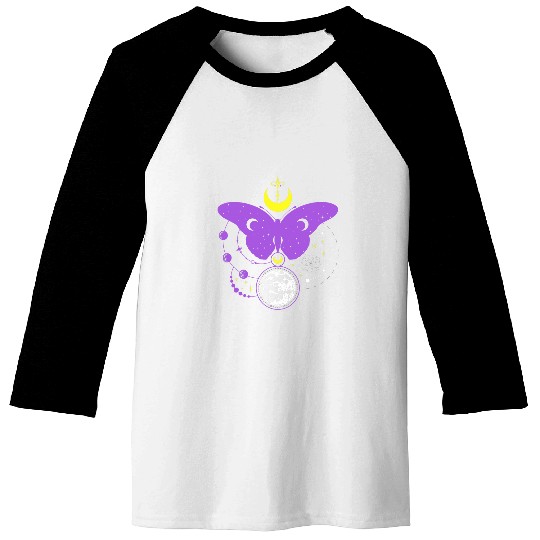 Nonbinary LGBTQ Mystical Butterfly Gay Pride LGBT NB Enby Baseball Tees