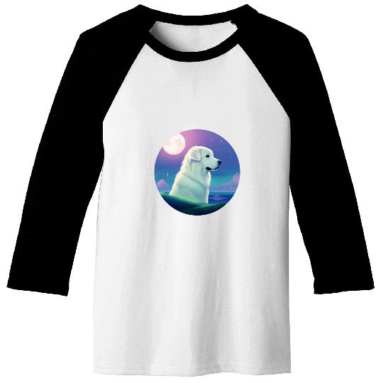 Discover Pastel Great Pyrenees Dog Aurora Sunset Baseball Tees