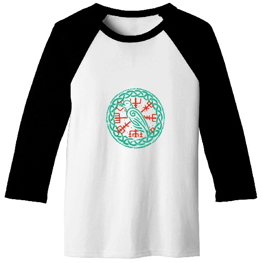 Raven Viking Vegvisir Valhalla Viking Runes Nordic Mythology Baseball Tees