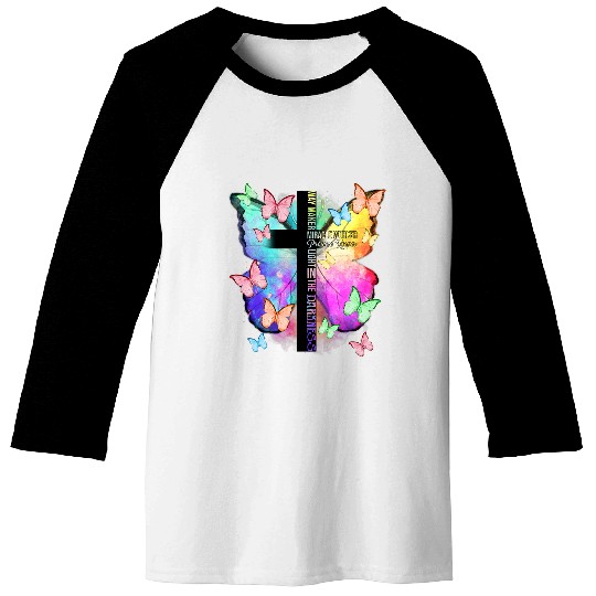 Way Maker Butterfly Half Cross Funny Christian Butterfly Tee Baseball Tees