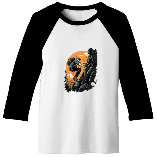 Rock Climbing Mountain Indoor outdoor Bouldering rope climb 11 Baseball Tees
