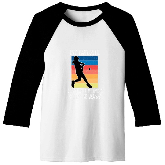 Mens My Favorite Softball Player Calls Me Dad Sports Daughter Baseball Tees