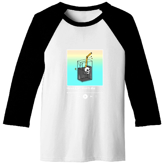 Pastel Goth Skull Drink Aesthetic Vaporwave Art Dream Baseball Tees