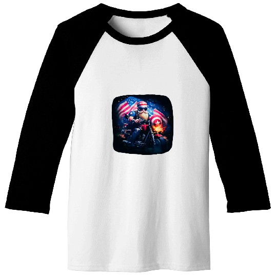 Discover Patriotic Motorcycle Rider T Gnome on a USA Flag Cruise T Baseball Tees