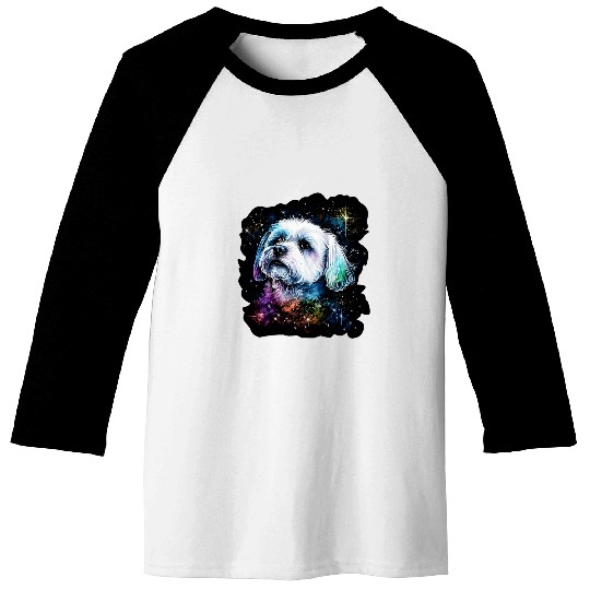 Outer Space Maltese dog on Galaxy Astronaut Maltese dog 2 Baseball Tees