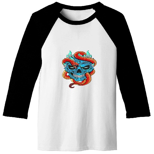 Horror Scary Skull Snake Halloween costume Baseball Tees