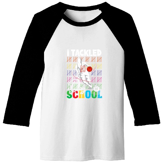 I Tackled 100 Days Of School Basketball 100th Day Gifts Boys Baseball Tees