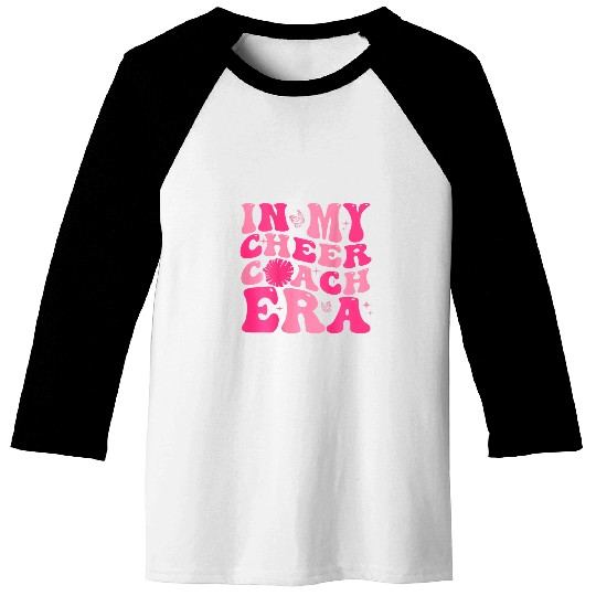 In My Cheer Coachs Era Funny Groovy On Back 5 Baseball Tees