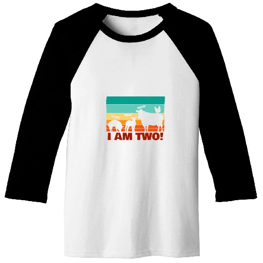 Pig Farm Farmer Pig Lover Hog I Am Two Party Theme Baseball Tees