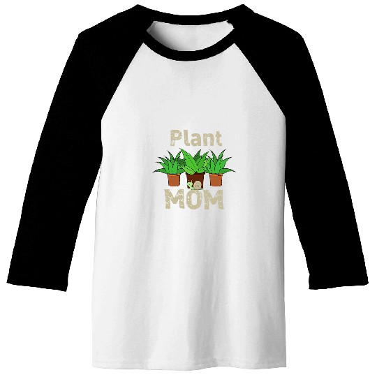 Womens Adorable Plant Mom with Snail Plants Lover Cactus Lover Baseball Tees