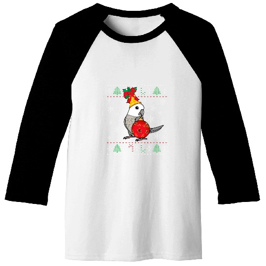 Whitefaced Grey Cockatiel Parrot I Ugly Christmas Baseball Tees