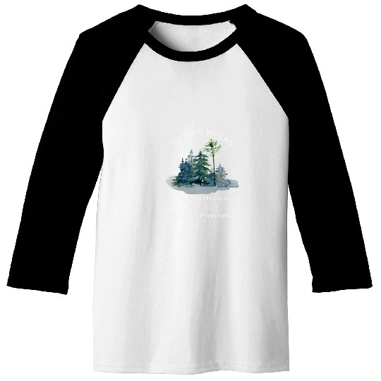 Nature Walks Benefits Design Watercolor Wilderness Art Baseball Tees