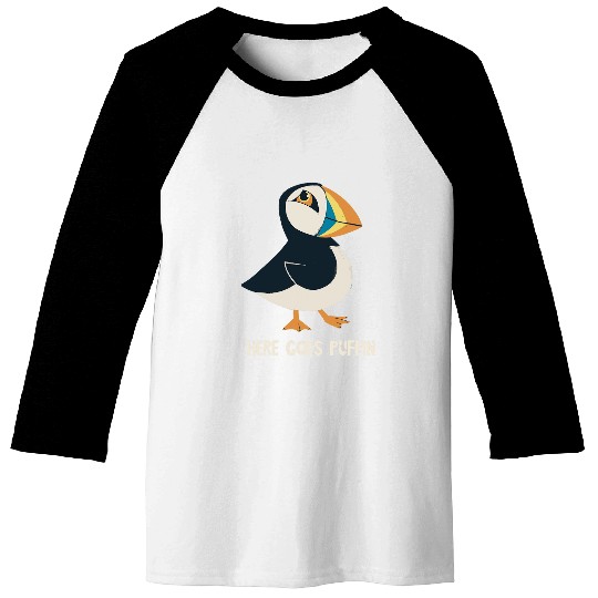 Puffin Here Goes Iceland Animal Puffin Lover Seabird Animal Baseball Tees