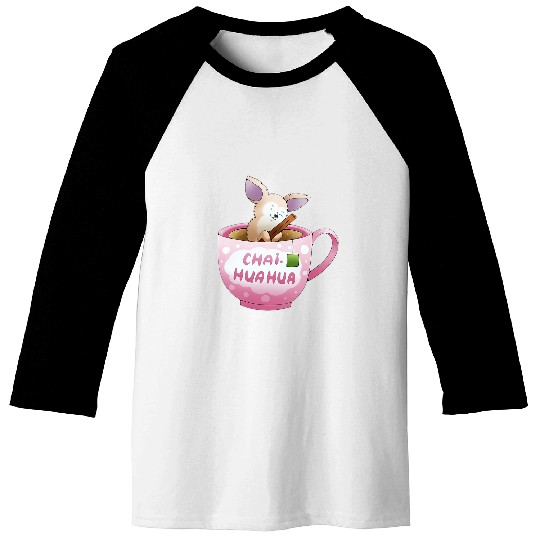 Funny Cute Chihuahua Dog Lover Chai Tea Dog Owner Baseball Tees