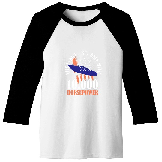 US Flag Speedboat Racing Drag Boat Racer Drag Boat Racing Baseball Tees