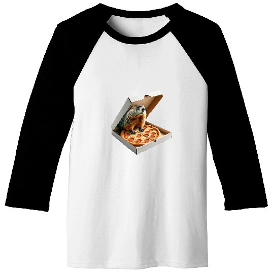 Pizza Loving Groundhog Day Prediction Adorable Groundhog Day 21 Baseball Tees