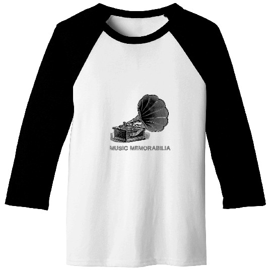 Music Memorabilia vintages Old Gramophone Vinyl Collector 70s Baseball Tees