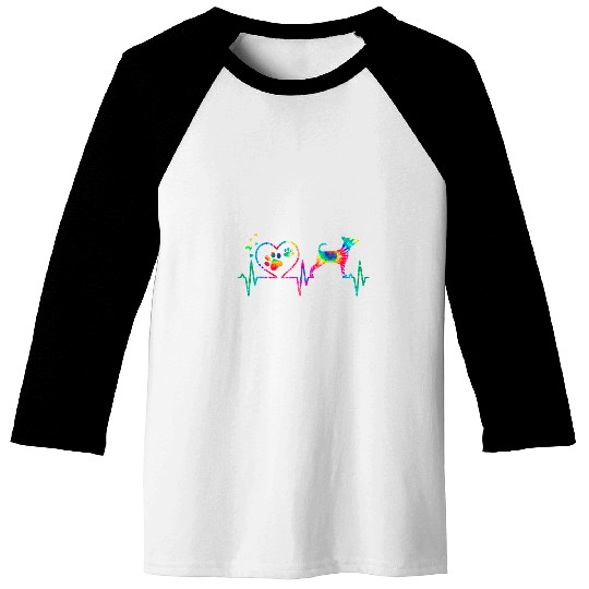 Min Pin Miniature Pinscher Mom Dad Heartbeat Tie Dye Gift Baseball Tees