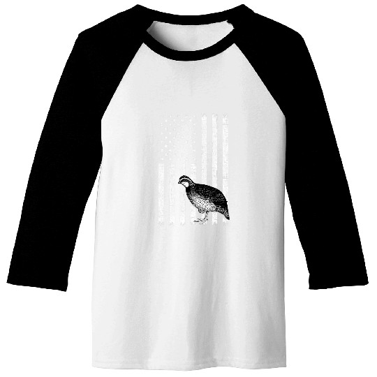 Quail American Flag quail hunting 21 Baseball Tees