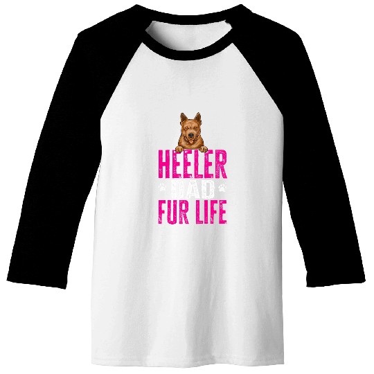 Red Heeler Dad Fur Life Australian Cattle Dog Dad Baseball Tees