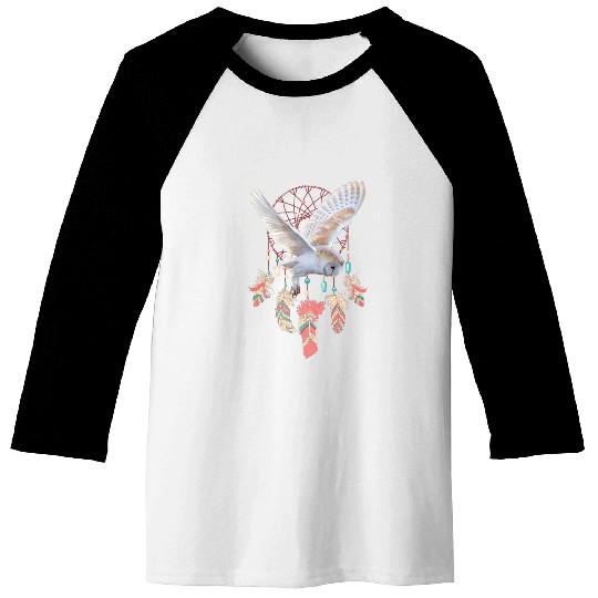 Native American Dreamcatcher Owl Boho Spiritual Dream Baseball Tees
