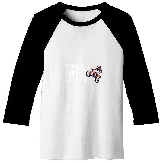 Motocross Rider Motocross Bike No Limits Motorcycle Baseball Tees