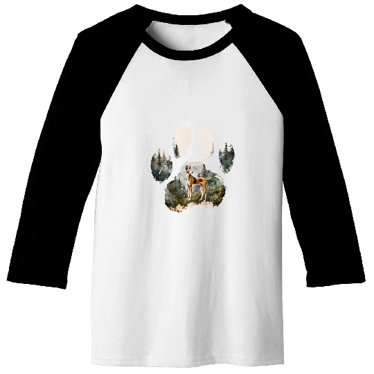 Ibizan Hound Mountain Paw Design Dog Mom Dad Baseball Tees