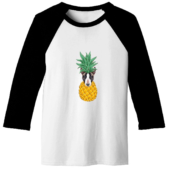 Funny Miniature Bull Terrier pineapples Dog Baseball Tees