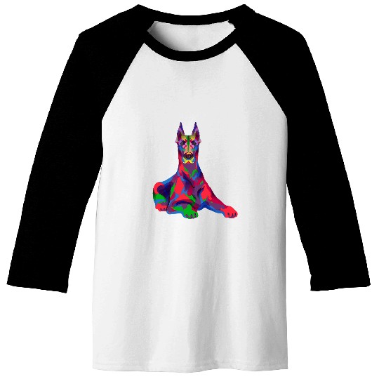 Pop Art Doberman Pinscher Dog Dobie Baseball Tees