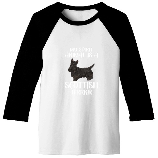 My Spirit Animal Is A Scottish Terrier Scottie Dog Baseball Tees