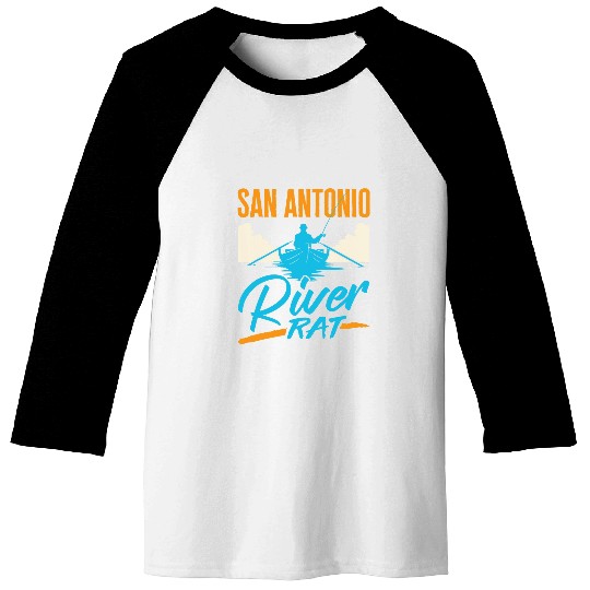 San Antonio River Rat Rafting Canoeing Fishing Boating Baseball Tees