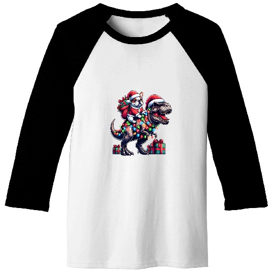 Funny French Bulldog TRexs Santa Christmas Cute For Dino Dog Baseball Tees