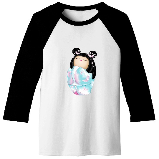 Japanese Kokeshi Doll I Geisha I Cherry Blossom I Japan 21 Baseball Tees
