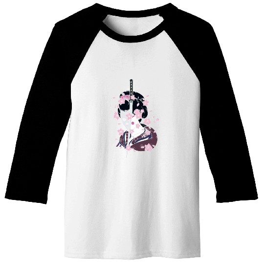 Japanese Geisha with Geisha and Cherry Blossom and Sakura 22 Baseball Tees