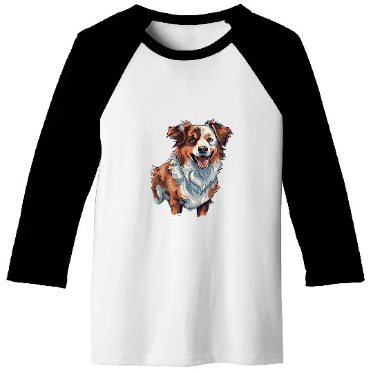 Pawsome Pals Australian Shepherd Cartoon Baseball Tees