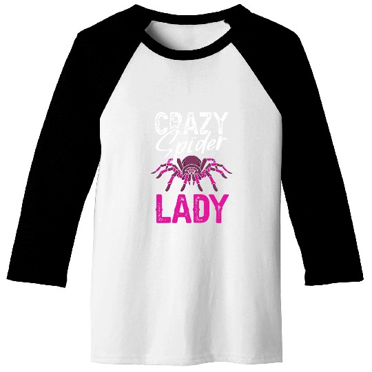 Womens Spider Lover   Funny crazys Spider Lady Tarantula Baseball Tees