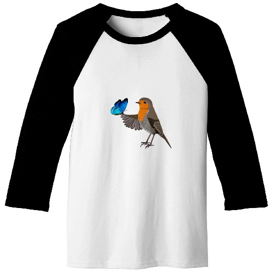 Robin Bird Garden Butterfly Ornithologist Biologist Baseball Tees
