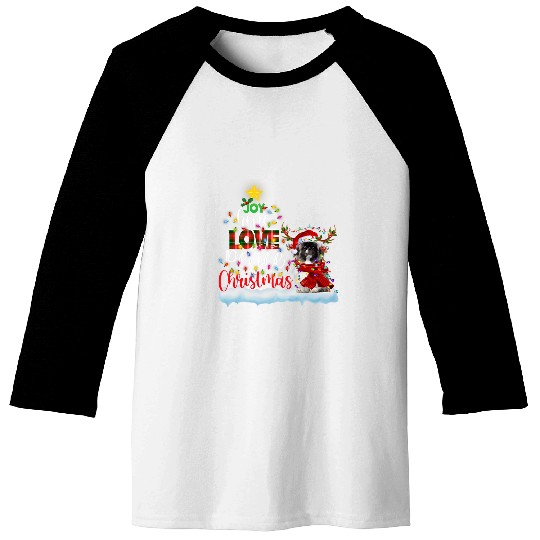 Pekingese Santa Hat Reindeer Costume Christmas Light Baseball Tees