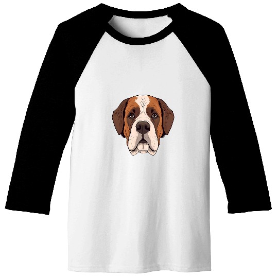 Saint Bernard Face Cute St  Bernard Puppy Dog Mom or Dad Baseball Tees