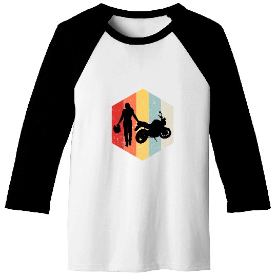 Retro Motorcycle Girl Biker Woman vintages Graphic Style Baseball Tees