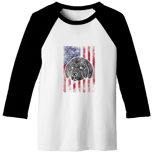 Newfoundland USA America 4th Of July Patriotic Dog Lover 1 Baseball Tees