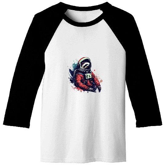 Sloth Astronaut A Space Journey in Slow Motion Baseball Tees