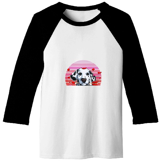 funny valentines day dalmatian dog mugshot Dog Lovers Baseball Tees