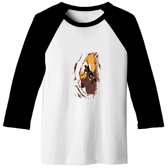 Rock Climbing Rock Mountain Climber Boulder Bouldering Baseball Tees
