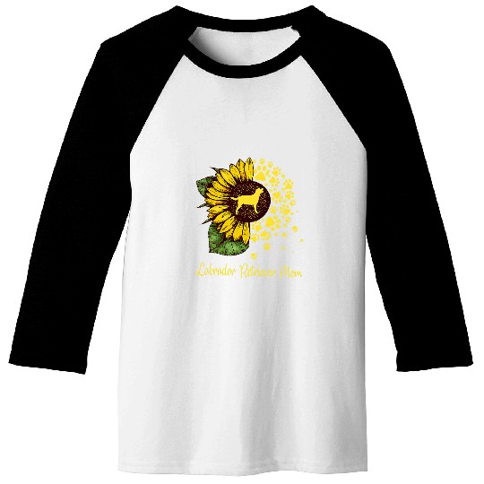 Labrador Lab Dog Womens Sunflower Labrador Retriever Mom Dog Lover Baseball Tees