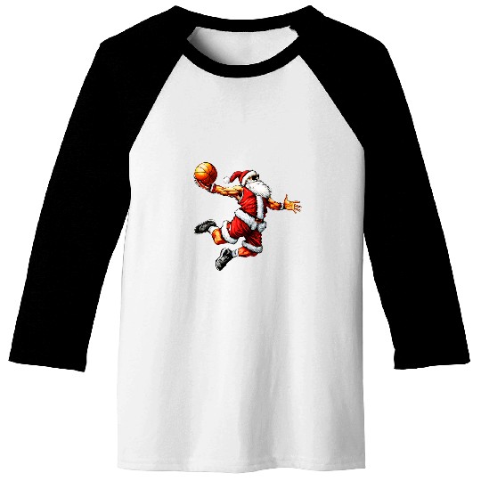 Just Dunk It Santa Claus Basketball Christmas Tree Ornaments Baseball Tees