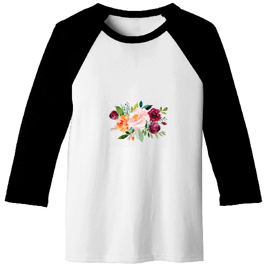Santa Rosa californias Watercolor Style Rose Floral Gardener Baseball Tees
