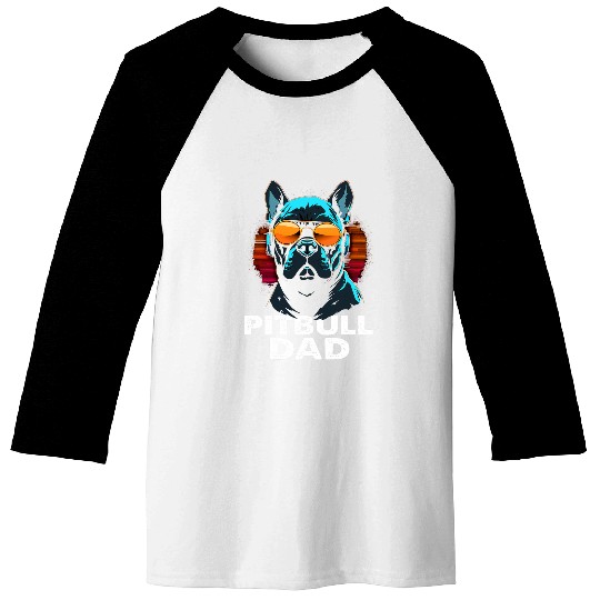 Pitbull Dad Proud Blue Nose PitBull Dog Lover Baseball Tees