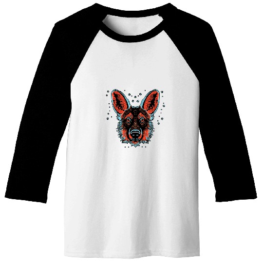 German Shepherd Funny Dog Red Nose Reindeer Pet Christmas 5 Baseball Tees