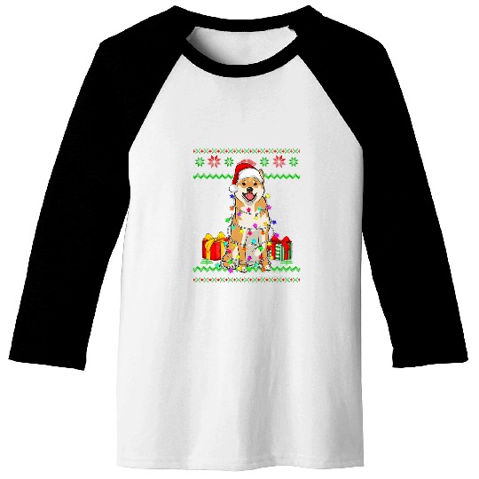 Dog Shiba Inu Ugly Sweater Christmas Lights Shiba Inu Dog Lover Baseball Tees